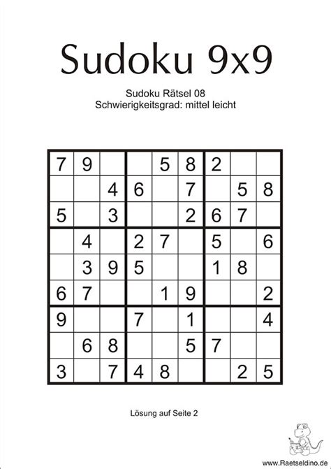 sudoku kostenlos ausdrucken leicht